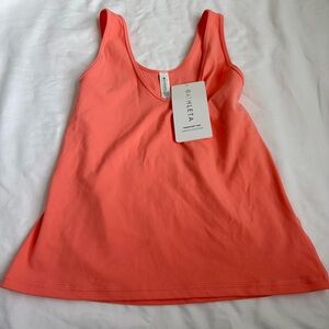 NWT Athleta Transcend Tank Top Coral Orange Athletic Workout Yoga Size M